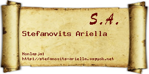 Stefanovits Ariella névjegykártya